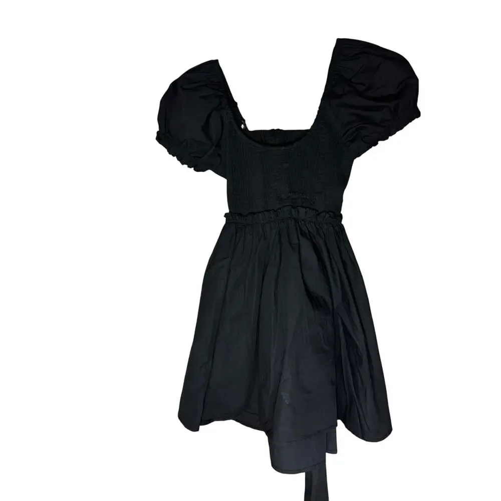 Princess Polly Black Mini Smocked Dress XS - Picture 1 of 6